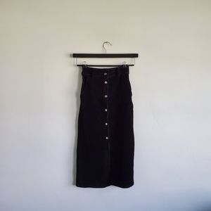 & Other Stories | Black Corduroy Midi Skirt